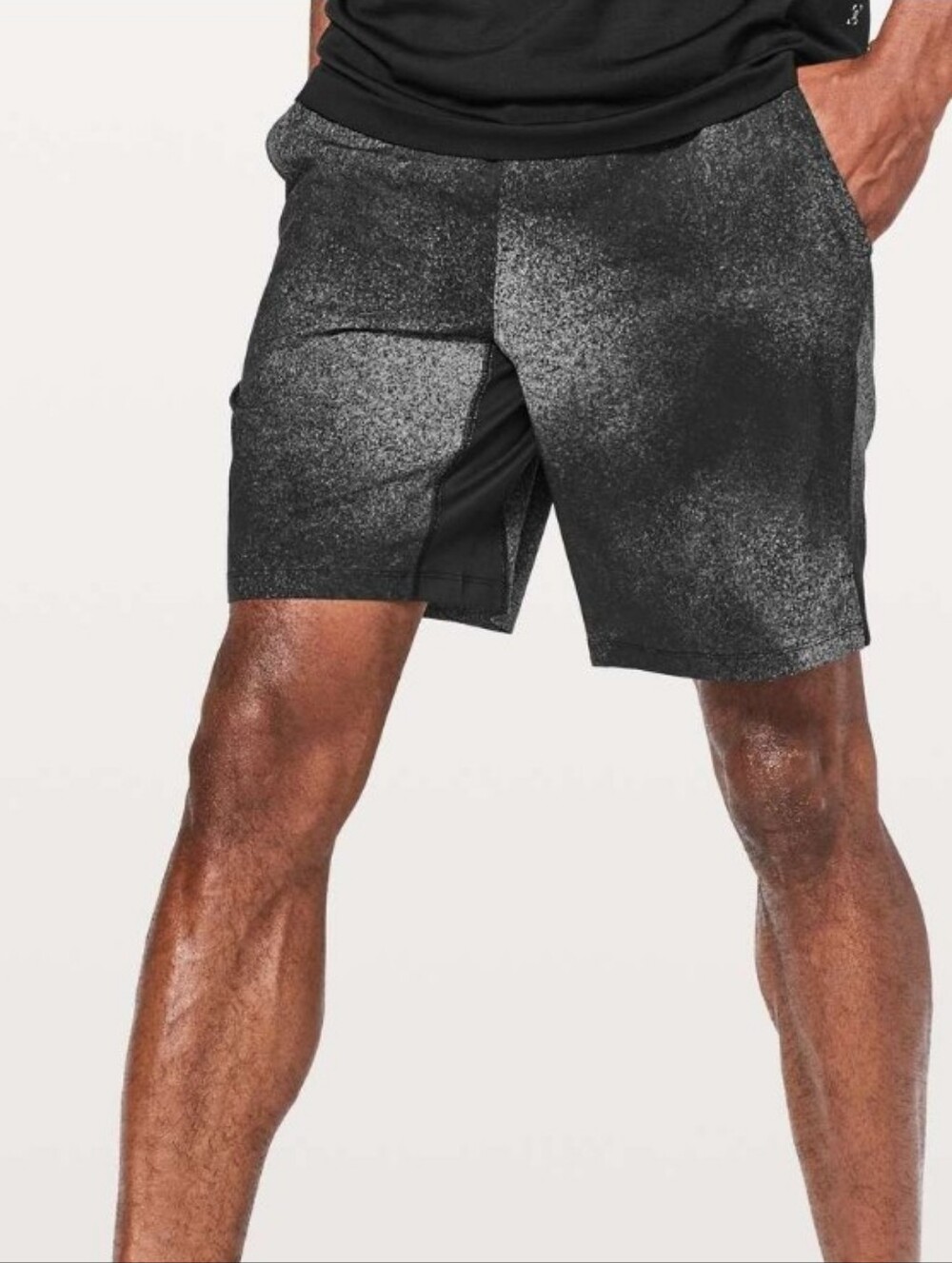 Lululemon T.H.E. Short 9" Ocean Spray Ice Grey Black Lined Mens Size Large